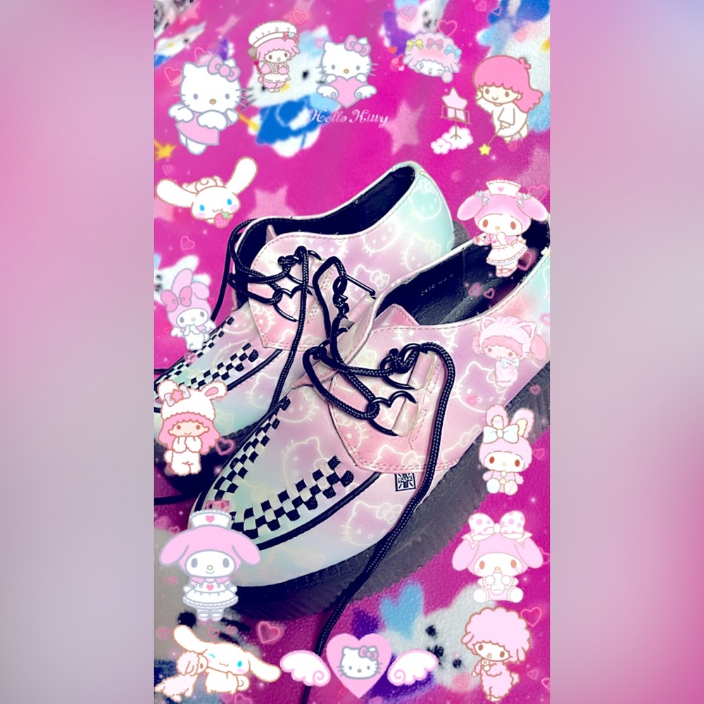 TUK hello kitty creepers rare no longer sold kawaii pastel size 6 women’s